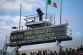 Board showing the score at the Liam Miller Tribute match