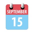 september 15th. Day 15 of month,Simple calendar icon on white background. Planning. Time management. Set of calendar icons for web