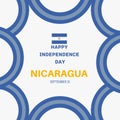 September 15th Happy Independence Day of Nicaragua poster design with flag and bold text. Unique design with frame border 2023