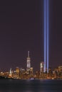 September 11th Lights in Manhattan New York Royalty Free Stock Photo