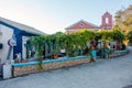 September 13th 2022 - Mathraki, Greece - Traditional cafeteria-tavern-grocery store in the village of Mathraki island, Greece