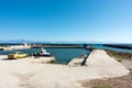 September 13th 2022 - Mathraki, Greece - The main harbor in Mathraki island, Greece