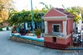 September 13th 2022 - Mathraki, Greece - Traditional cafeteria-tavern-grocery store in the village of Mathraki island, Greece