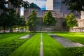 The September 11th Memorial Grounds in Lower Manhattan, New York Royalty Free Stock Photo