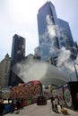 September 11th memorial with Skyscraper in lower Manhattan. New York City. USA Royalty Free Stock Photo