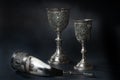 14 september 2016, Trieste, Italy. A georgian traditional drinking horn and drinking cups