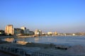 September 13 2021 - Tulcea in Romania:: View of the harbour area and Skyline of Tulcea Danube Delta