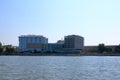 September 13 2021 - Tulcea in Romania:: View of the harbour area and Skyline of Tulcea Danube Delta