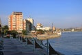 September 13 2021 - Tulcea in Romania:: View of the harbour area and Skyline of Tulcea Danube Delta