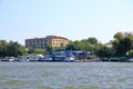 September 13 2021 - Tulcea in Romania:: View of the harbour area and Skyline of Tulcea Danube Delta