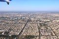 City aerial View from airplaine of Urgench, Uzbekistan