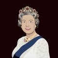 September 19, 2022: vector portrait of Queen Elizabeth ll