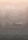 2023 september vertical calendar every month separately. monthly personal