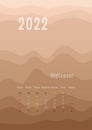 2022 september vertical calendar every month separately. monthly personal