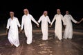 17 September 2017 Wadi Rum desert Jordan. After dinner, the Bedouin make a big party, with hard western music, snacks and drinks Royalty Free Stock Photo