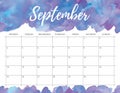 September watercolor calendar.