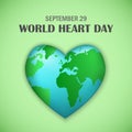 September world heart day concept background, realistic style