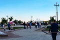 September 15, 2018, Yaroslavl. Arrow, people walk along the beautiful promenade