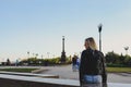 September 15, 2018, Yaroslavl. Arrow, people walk along the beautiful promenade