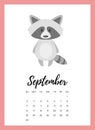 September 2018 year calendar page Royalty Free Stock Photo