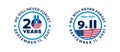 September 11, 2001 - 911 20 Years Patriot Day badges