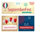 Septemberfest celebration banner set. Royalty Free Stock Photo