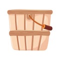 Simple Empty Wooden basket vector illustration Royalty Free Stock Photo