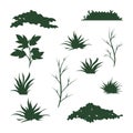 Grass and bushes vector illustration, environmental plant