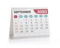 Septemper  2020 Desktop Calendar Royalty Free Stock Photo