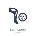 Septicemia icon. Trendy flat vector Septicemia icon on white background from Diseases collection Royalty Free Stock Photo