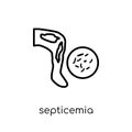 Septicemia icon. Trendy modern flat linear vector Septicemia icon on white background from thin line Diseases collection Royalty Free Stock Photo