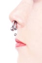 Septum and medusa piercings Royalty Free Stock Photo