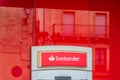 Santander bank branch office in Sepulveda, a medieval village in Castile and Leon, Spain. Royalty Free Stock Photo