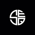 SEQ logo SEQ icon SEQ monogram SEQ letter minimalist Circle flat Unique modern abstract logo design Royalty Free Stock Photo