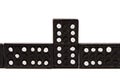 Sequence of black domino parts isolated on white Royalty Free Stock Photo