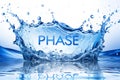 Blue water splash phase #1 Royalty Free Stock Photo