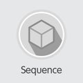 Sequence Crypto Currency Coin. Vector Logo of SEQ. Royalty Free Stock Photo