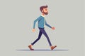 The sequence features a man walking in a relaxed manner with a calm expression and stylish attire, Set of human walk, Man walks, Royalty Free Stock Photo
