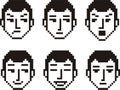 Pixel Faces of a Young Man