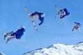Sequence skier jumping Royalty Free Stock Photo