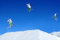 Sequence of skier jumping Royalty Free Stock Photo