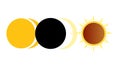 Sequence of Solar Eclipse Phases, vector design Generative AI Royalty Free Stock Photo