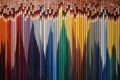 a sequencing of colored pencils from shortest to longest