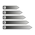 Sequential arrow indicators. Step navigation Vector. Directional signs set. Information pointers design. Royalty Free Stock Photo