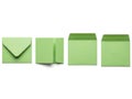 Sequential display of green paper folding stages Royalty Free Stock Photo