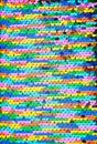 Sequins macro background.Multicolored sequins.Rainbow. Scales background. Paillette fabric background.sparkling sequined textile