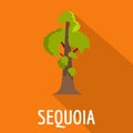Sequoia icon, flat style Royalty Free Stock Photo