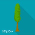 Sequoia icon, flat style Royalty Free Stock Photo