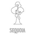 Sequoia icon, outline style.