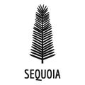 Sequoia leaf icon, simple black style Royalty Free Stock Photo